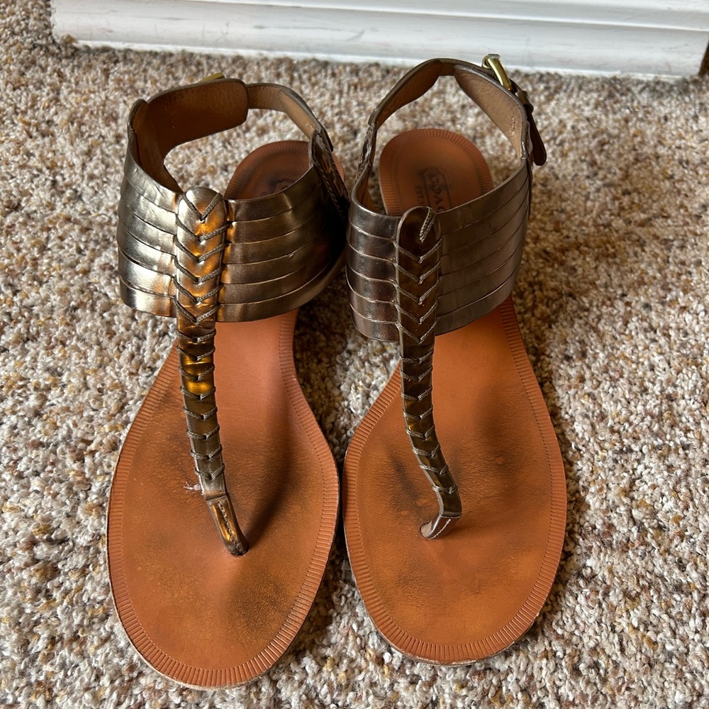 Coach Gladiator Sandals Metallic Bronze 7